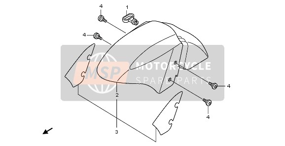 Honda PES125R 2009 Guardabarros delantero para un 2009 Honda PES125R